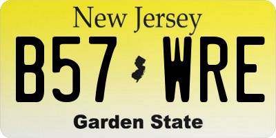 NJ license plate B57WRE