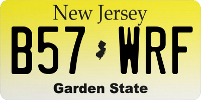 NJ license plate B57WRF