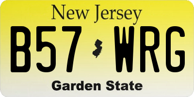 NJ license plate B57WRG