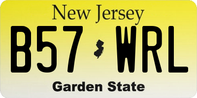 NJ license plate B57WRL