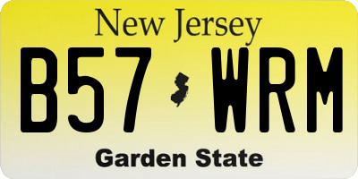 NJ license plate B57WRM