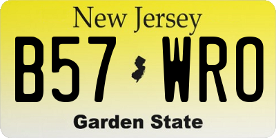 NJ license plate B57WRO