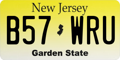 NJ license plate B57WRU