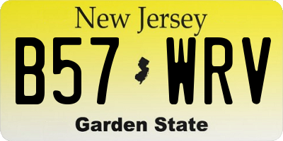 NJ license plate B57WRV