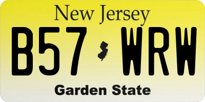 NJ license plate B57WRW