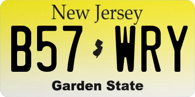 NJ license plate B57WRY