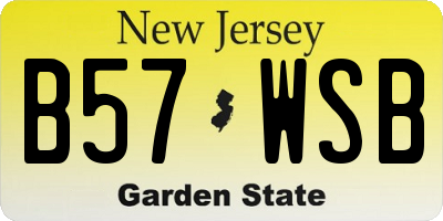 NJ license plate B57WSB