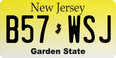 NJ license plate B57WSJ