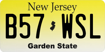 NJ license plate B57WSL