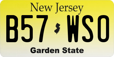 NJ license plate B57WSO