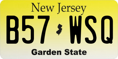 NJ license plate B57WSQ