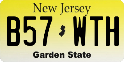 NJ license plate B57WTH