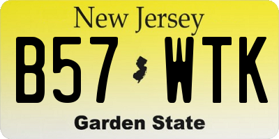 NJ license plate B57WTK