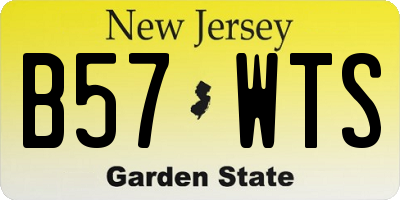 NJ license plate B57WTS
