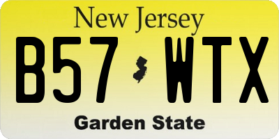 NJ license plate B57WTX
