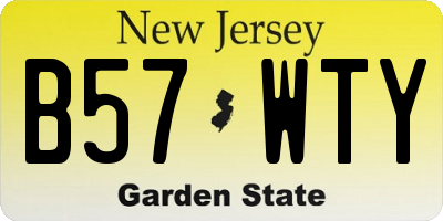 NJ license plate B57WTY