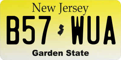 NJ license plate B57WUA