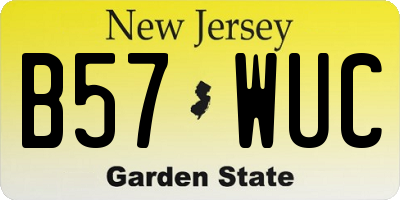 NJ license plate B57WUC