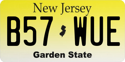 NJ license plate B57WUE