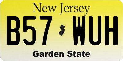 NJ license plate B57WUH