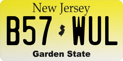 NJ license plate B57WUL