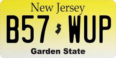 NJ license plate B57WUP