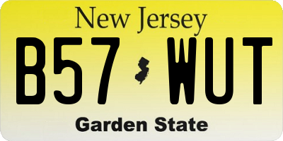NJ license plate B57WUT