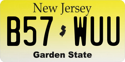 NJ license plate B57WUU