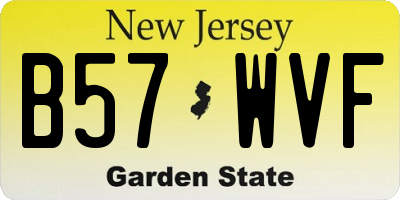 NJ license plate B57WVF