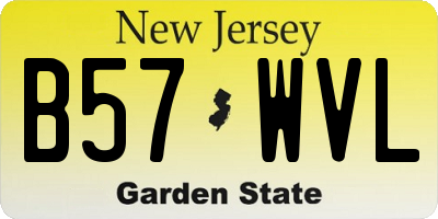 NJ license plate B57WVL