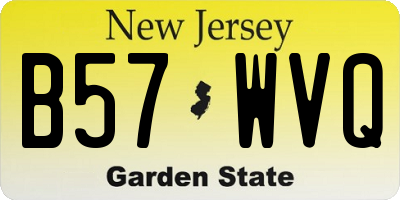 NJ license plate B57WVQ