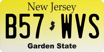 NJ license plate B57WVS