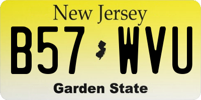 NJ license plate B57WVU