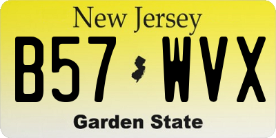 NJ license plate B57WVX