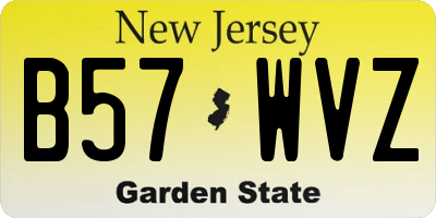 NJ license plate B57WVZ