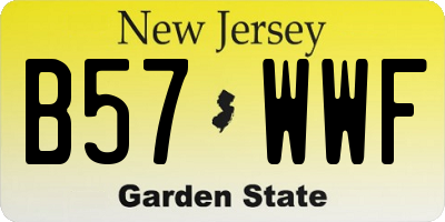 NJ license plate B57WWF