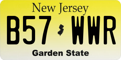 NJ license plate B57WWR