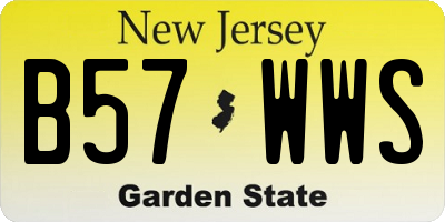 NJ license plate B57WWS