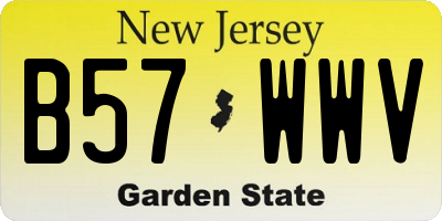NJ license plate B57WWV