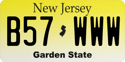 NJ license plate B57WWW