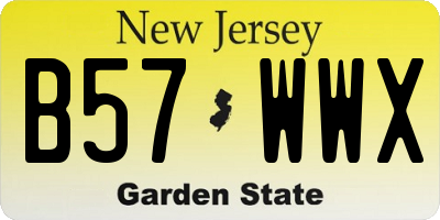 NJ license plate B57WWX