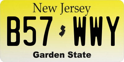 NJ license plate B57WWY