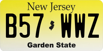 NJ license plate B57WWZ