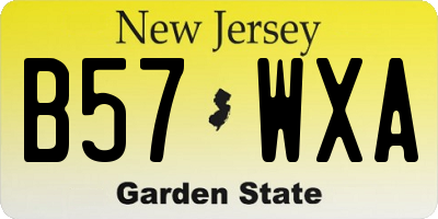 NJ license plate B57WXA