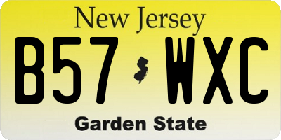 NJ license plate B57WXC