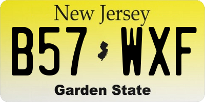 NJ license plate B57WXF