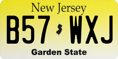 NJ license plate B57WXJ