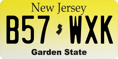 NJ license plate B57WXK