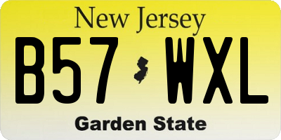 NJ license plate B57WXL