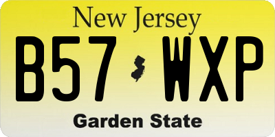 NJ license plate B57WXP